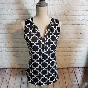 Hanna & Gracie Sleeveless Geometric Print Top
